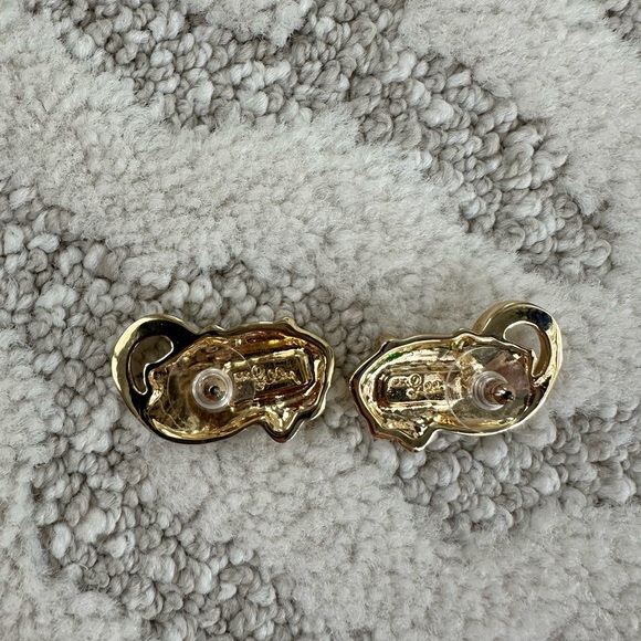 NWOT Lilly Pulitzer Gold and Black Cheetah Earrings - Picture 3 of 3